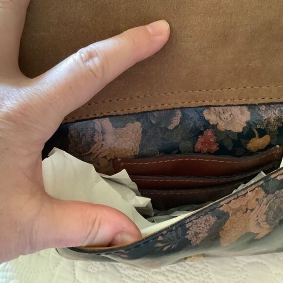 Patricia NASH DENIM FIELDS OLIVE GENUINE LEATHER FLORAL CROSSBODY BAG NE… - Picture 13 of 14